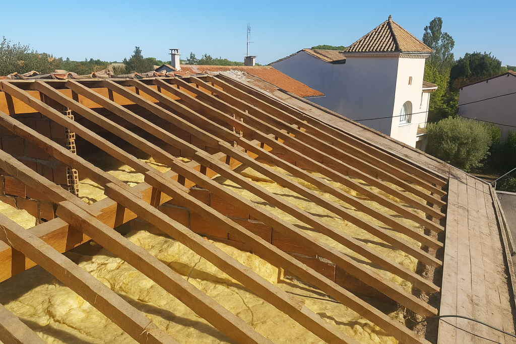 Charpente en bois rénovée par Bailly Toit Service à Bailly-Romainvilliers